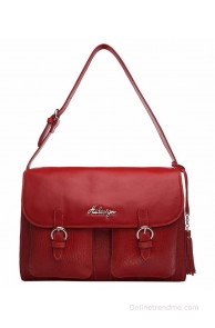 Hidesign Red Leather Shoulder Bag